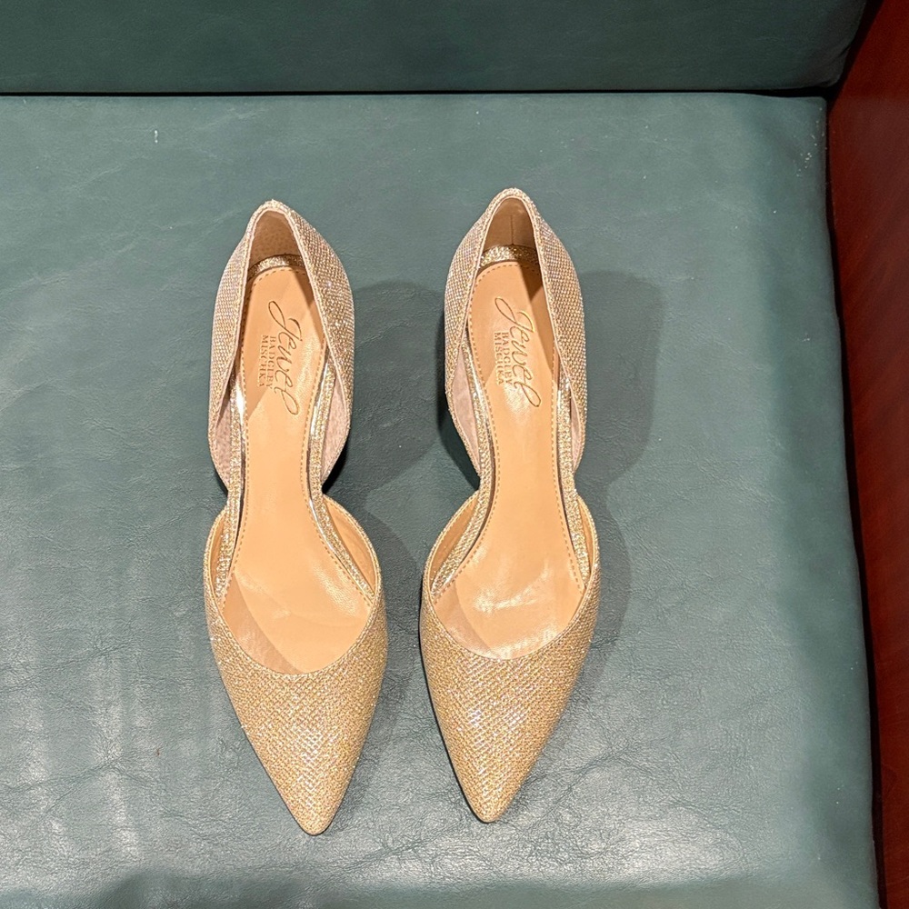 Jewel Badgley Mischka Gold Heels